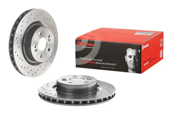 Brembo Brake Disc Cross Drilled Renault Sport (Single Disc) | 09.8904.21 | Euro Car Parts
