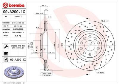 Brembo 09.A200.1X Xtra Brake Disc