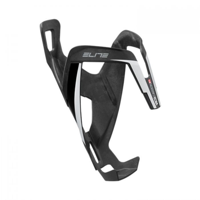 Elite Vico Carbon Bottle Cage - Matt Black / White - Image 1