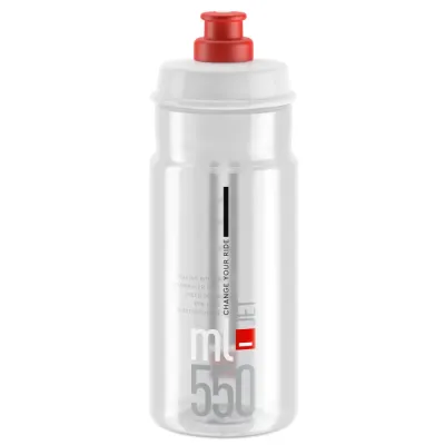 Elite Jet Water Bottle - 550ml, Clear / Red - Thumbnail 2