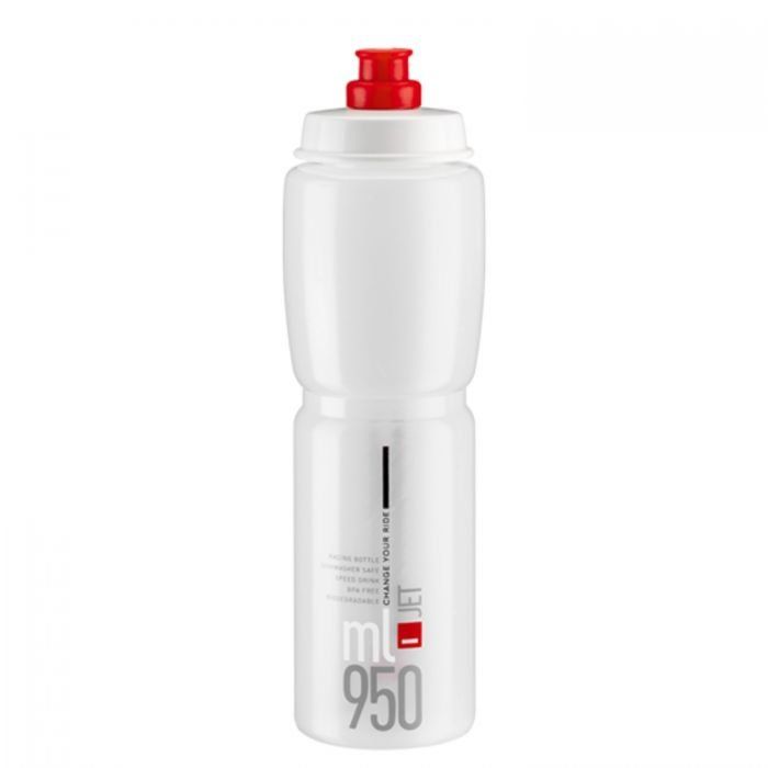 Elite Jet Water Bottle - 950ml, Clear / Red - Image 1
