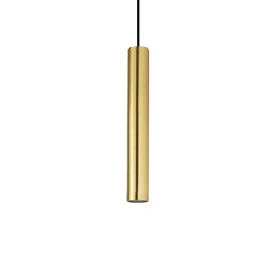 IDEAL LUX pendant light, brass-coloured, Ø 6 cm, metal