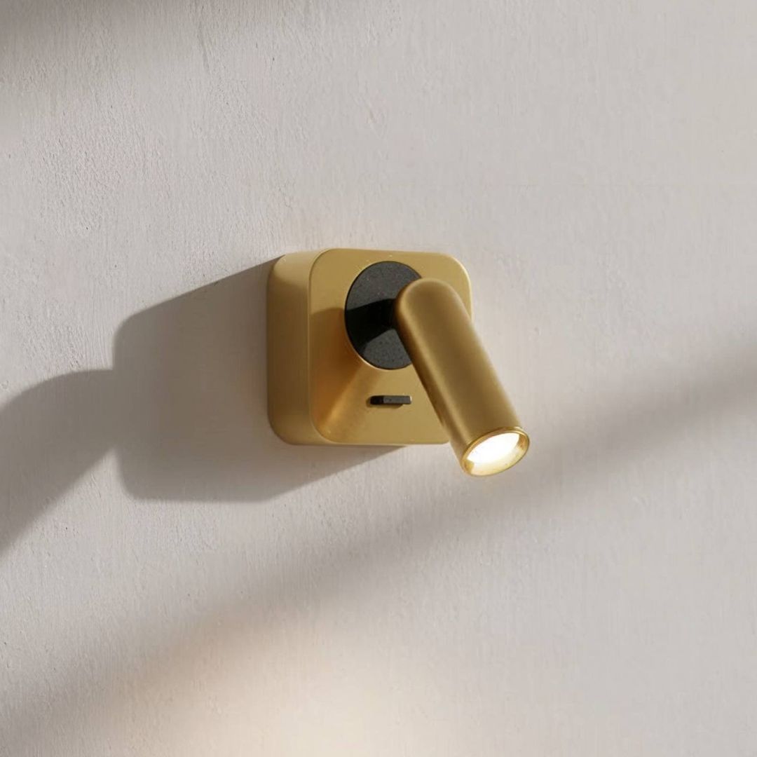 IDEAL LUX Bean LED wall spotlight, brass-coloured, width 7 cm - Image 1