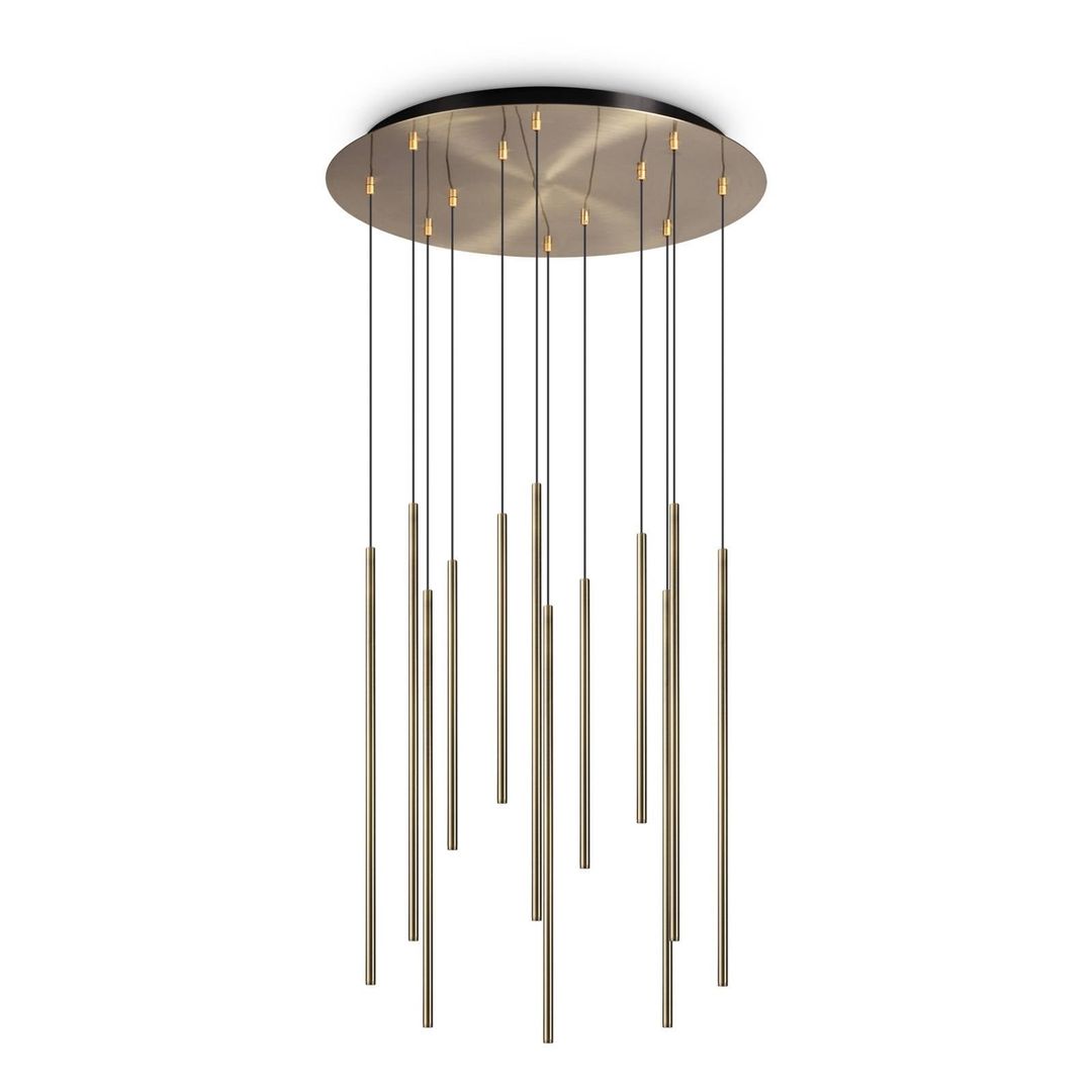 Ideal Lux Filo LED hanging light 12-bulb brass - Image 1