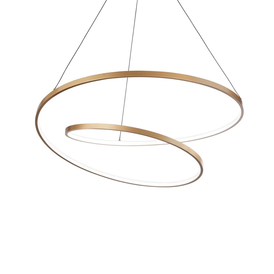 Ideal Lux Oz LED pendant light Ø 80 cm, brass - Image 1