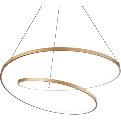 Ideal Lux Oz LED pendant light Ø 80 cm, brass - Thumbnail 2