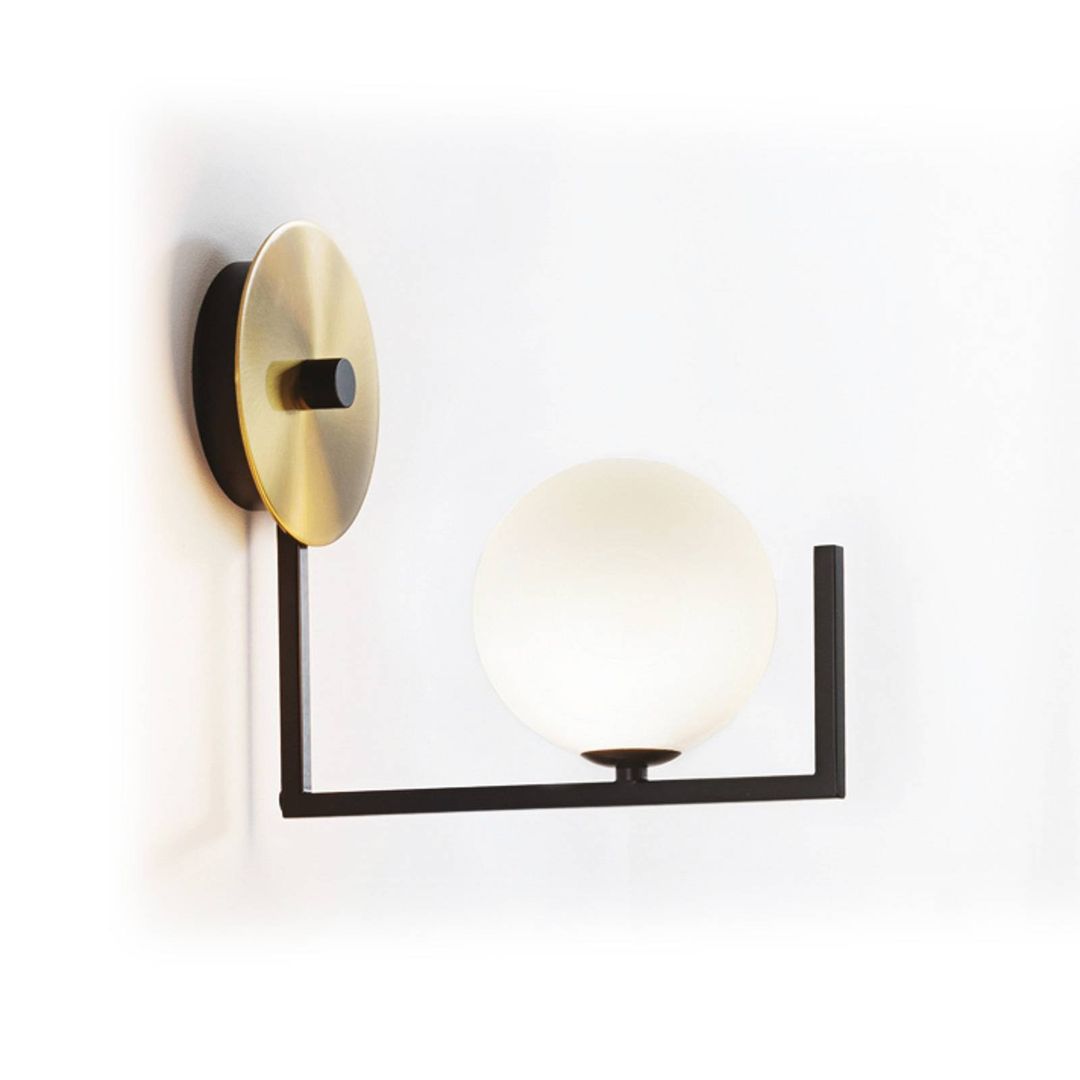IDEAL LUX Birds wall lamp, black/brass, height 25 cm, metal - Image 1
