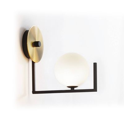 IDEAL LUX Birds wall lamp, black/brass, height 25 cm, metal