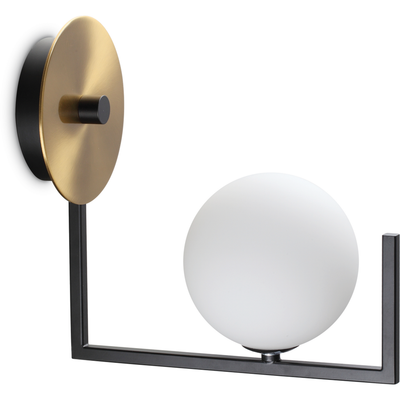 IDEAL LUX Birds wall lamp, black/brass, height 25 cm, metal - Thumbnail 2