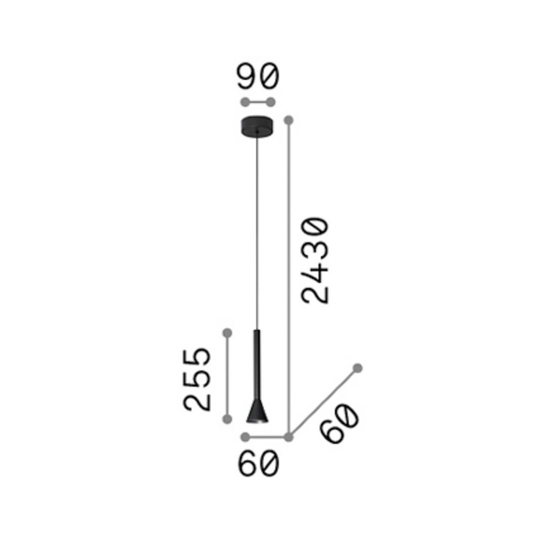 IDEAL LUX Diesis LED hanging light, nickel-coloured, Ø 6 cm, metal - Image 1