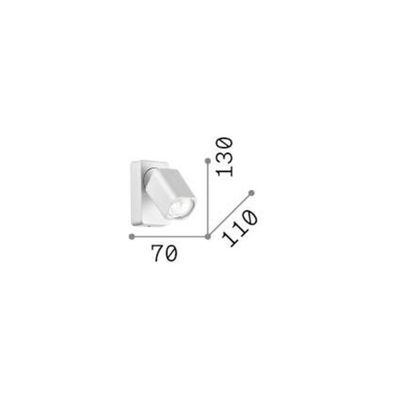 Ideal Lux Rudy Square wall spotlight, white, 1-bulb, metal