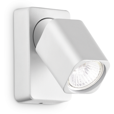 Ideal Lux Rudy Square wall spotlight, white, 1-bulb, metal - Thumbnail 2