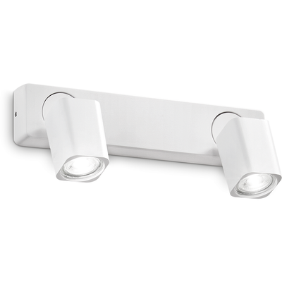 Ideal Lux Rudy Square wall spotlight, white, 2-bulb, metal - Thumbnail 2