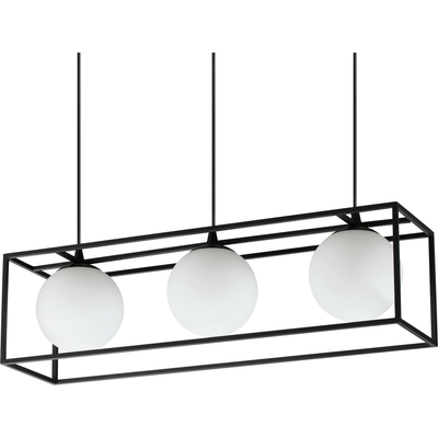 Ideal Lux hanging light Lingotto, 3-bulb, one cage, black - Thumbnail 2