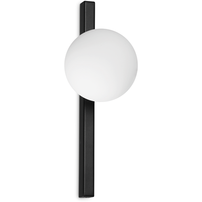 Ideal Lux wall lamp Binomio black, 1-bulb, metal, glass - Thumbnail 2