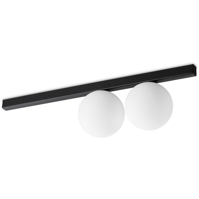 Ideal Lux Binomio ceiling lamp, black, 2-bulb, metal, glass - Thumbnail 2