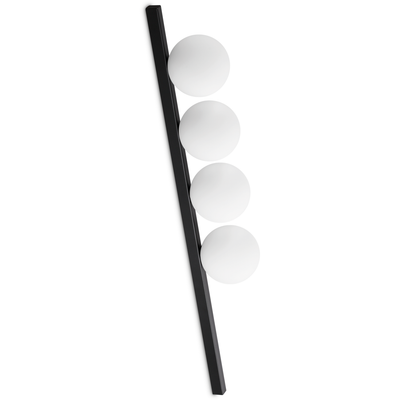Ideal Lux Binomio ceiling lamp, black, 4-bulb, metal, glass - Thumbnail 2
