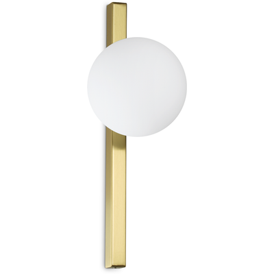 Ideal Lux wall lamp Binomio brass-coloured 1-bulb metal glass - Thumbnail 2