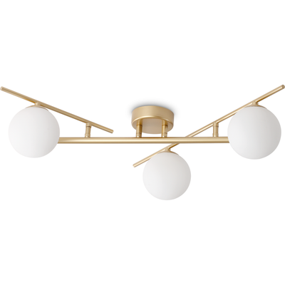 Ideal Lux ceiling lamp Atlas gold-coloured 3-bulb metal glass - Thumbnail 2