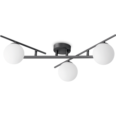 Ideal Lux Atlas ceiling light black, 3-bulb metal glass - Thumbnail 2