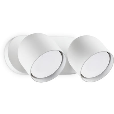 Ideal Lux wall light Dodo, white, 2-bulb, metal Ø 8.5 cm - Thumbnail 2