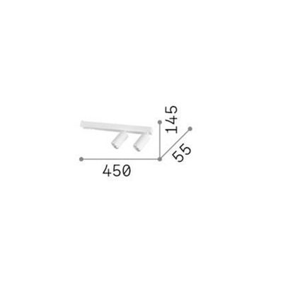 Ideal Lux Profilo downlight, white, 2-bulb, metal