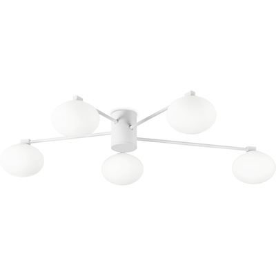 Ideal Lux Hermes ceiling light, white, 90 cm, 5-bulb, glass - Thumbnail 2