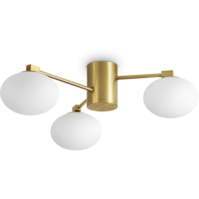 Ideal Lux ceiling lamp Hermes brass-coloured 60 cm 3-bulb glass - Thumbnail 2
