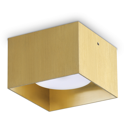 Ideal Lux Spike Square downlight, brass-coloured, aluminium, 10 cm - Thumbnail 2