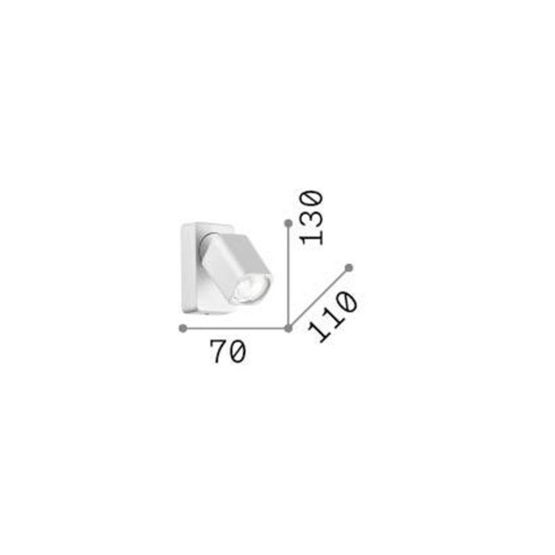 Ideal Lux Rudy Square wall spotlight, black, 1-bulb, metal - Image 1