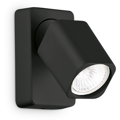 Ideal Lux Rudy Square wall spotlight, black, 1-bulb, metal - Thumbnail 2