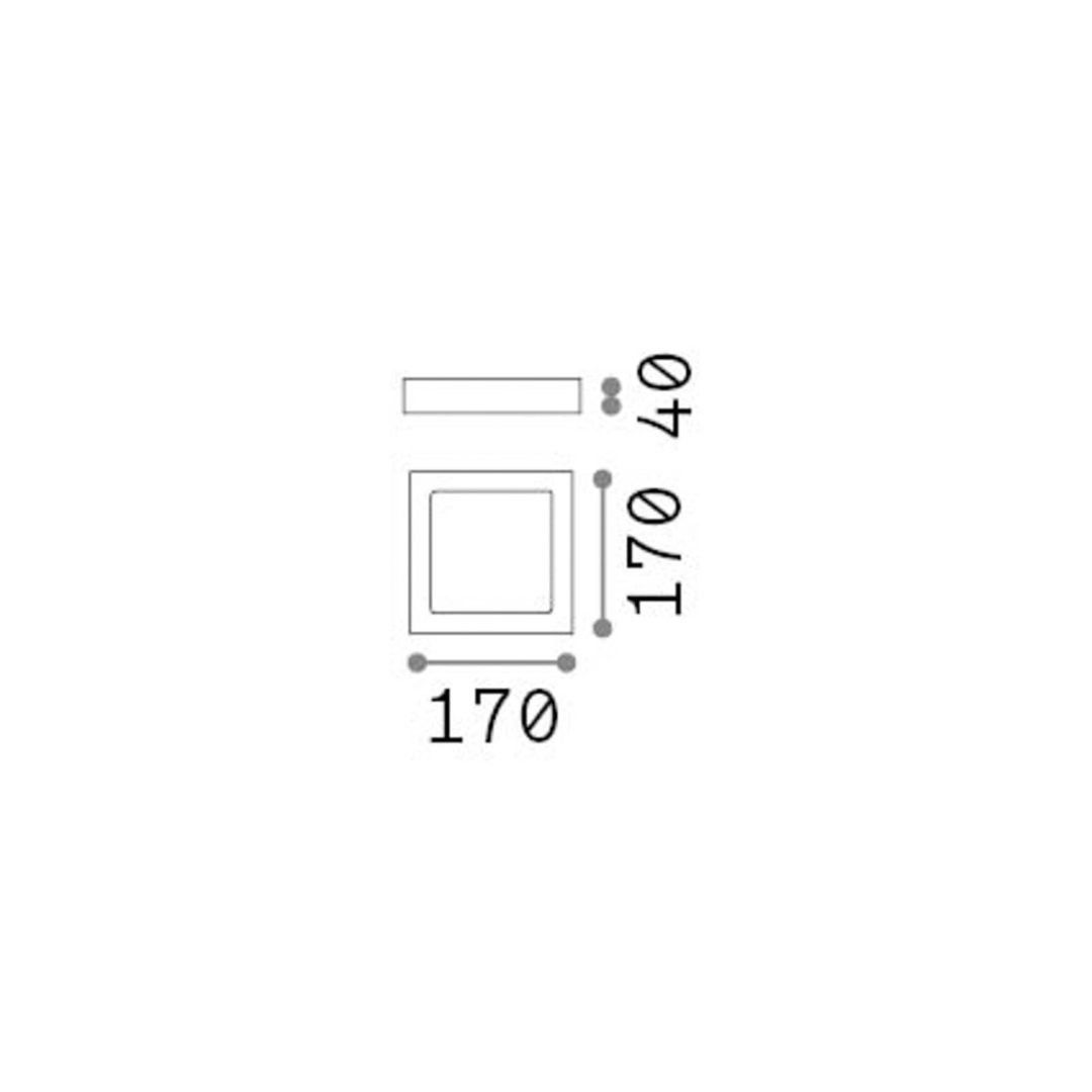 Ideal Lux LED wall lamp Universal, white, aluminium, 17x17 cm - Image 1
