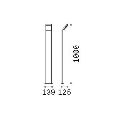 Ideal Lux Lighting Style Bollard Light Grey D - Grey - Thumbnail 2