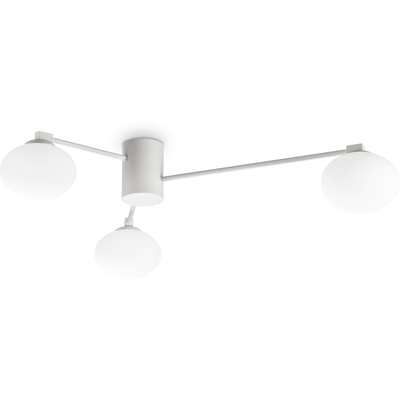 Ideal Lux Hermes ceiling light, white, 90 cm, 3-bulb, glass - Thumbnail 2