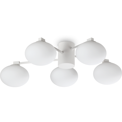 Ideal Lux Hermes ceiling light, white, 60 cm, 5-bulb, glass - Thumbnail 2