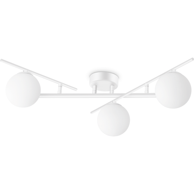 Ideal Lux Atlas ceiling light, white, 3-bulb, metal, glass - Thumbnail 2