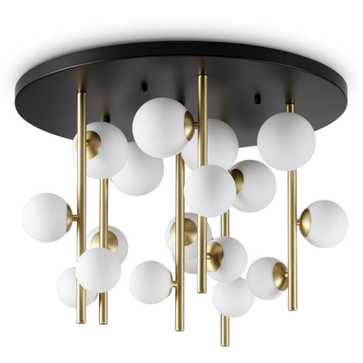 IDEAL LUX Perlage ceiling lamp, brass/white, Ø 70 cm, 18 bulbs - Thumbnail 2