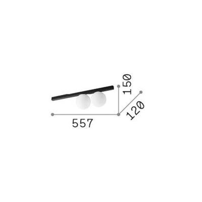 Ideal Lux Binomio ceiling lamp, white, 2-bulb, metal, glass