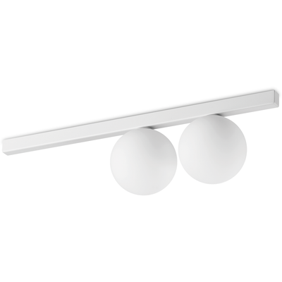 Ideal Lux Binomio ceiling lamp, white, 2-bulb, metal, glass - Thumbnail 2