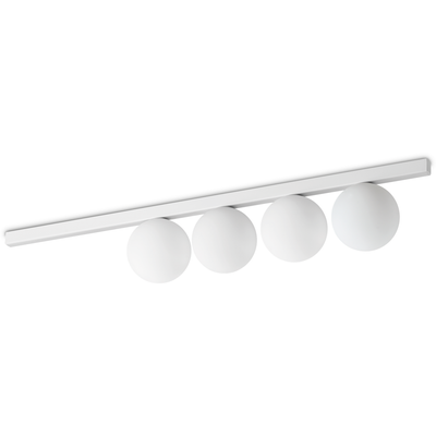 Ideal Lux Binomio ceiling lamp, white, 4-bulb, metal, glass - Thumbnail 2