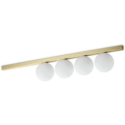 Ideal Lux ceiling lamp Binomio brass-coloured 4flg metal glass - Thumbnail 2