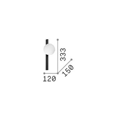 Ideal Lux Binomio wall light, white, 1-bulb, metal, glass