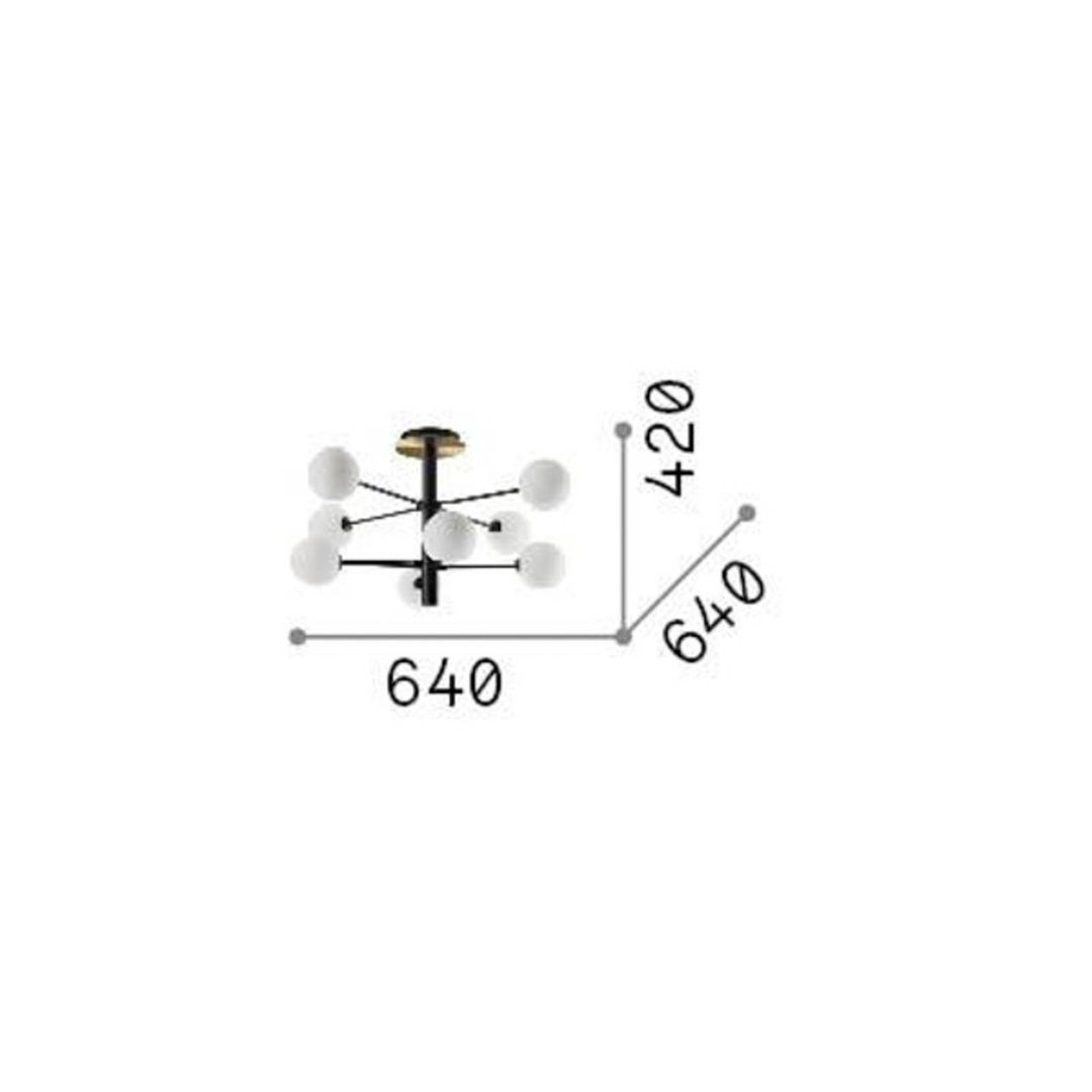 Ideal Lux Cosmopolitan ceiling lamp black metal glass 8flg. - Image 1