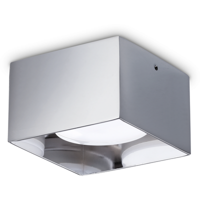 Ideal Lux downlight Spike Square, chrome-coloured, aluminium, 10x10 cm - Thumbnail 2