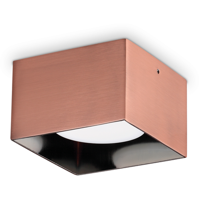 Ideal Lux Spike Square downlight, copper-coloured, aluminium, 10 cm - Thumbnail 2