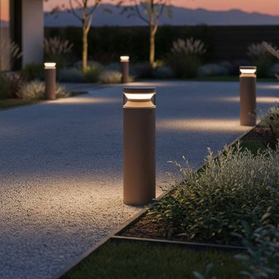 Ideal Lux Lighting Boeing Bollard Light Brown A - Brown - Thumbnail 2