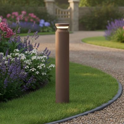 Ideal Lux Lighting Boeing Bollard Light Brown - Brown - Thumbnail 2