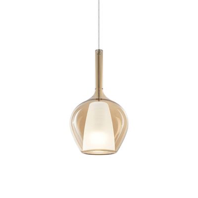 Ideal Lux Kalique 1 hanging light, amber, Ø 18 cm