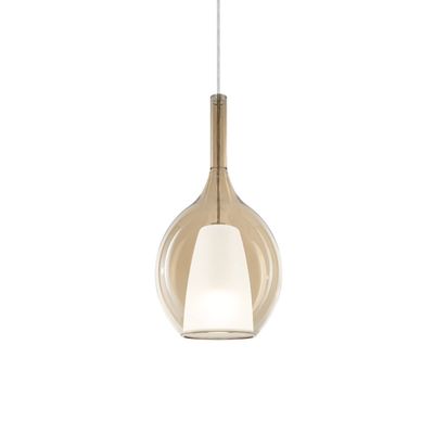 Ideal Lux Kalique 2 hanging light, amber, Ø 18 cm