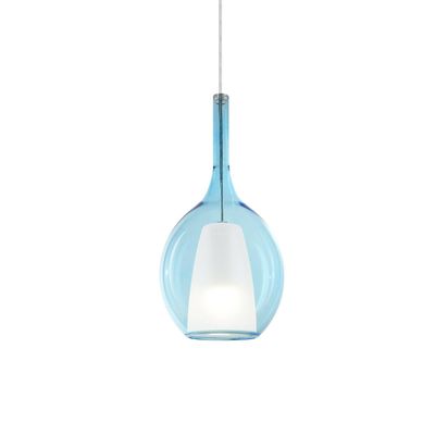 Ideal Lux Kalique 2 hanging light, blue, Ø 18 cm, plastic